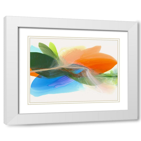 Orange Burst White Modern Wood Framed Art Print with Double Matting by McFarland, Vicki