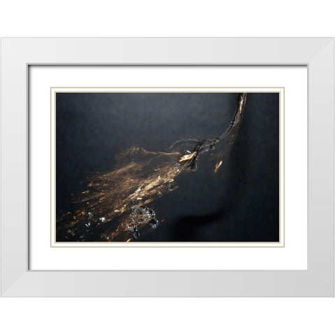 Gold Water Bubble White Modern Wood Framed Art Print with Double Matting by Stahl, David