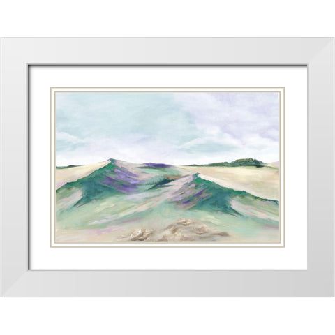 Calming Oasis II White Modern Wood Framed Art Print with Double Matting by Mavis, Luna