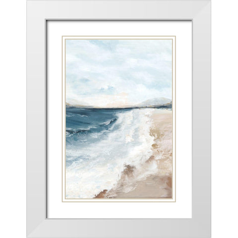Walk on Beach I  White Modern Wood Framed Art Print with Double Matting by Mavis, Luna