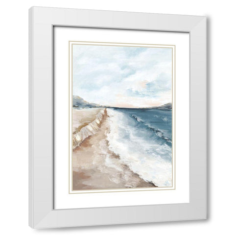 Walk on Beach II White Modern Wood Framed Art Print with Double Matting by Mavis, Luna