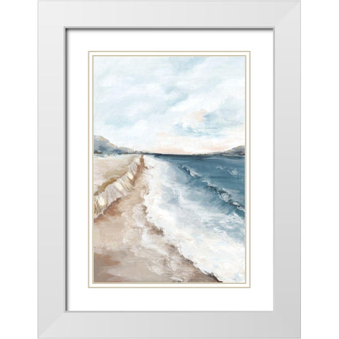 Walk on Beach II White Modern Wood Framed Art Print with Double Matting by Mavis, Luna