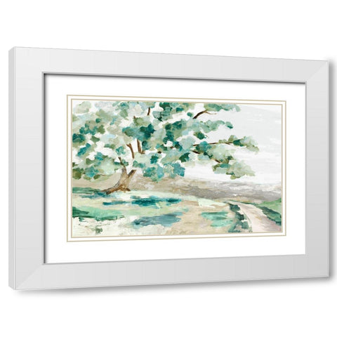 Folk Naif Pathway  White Modern Wood Framed Art Print with Double Matting by Mavis, Luna