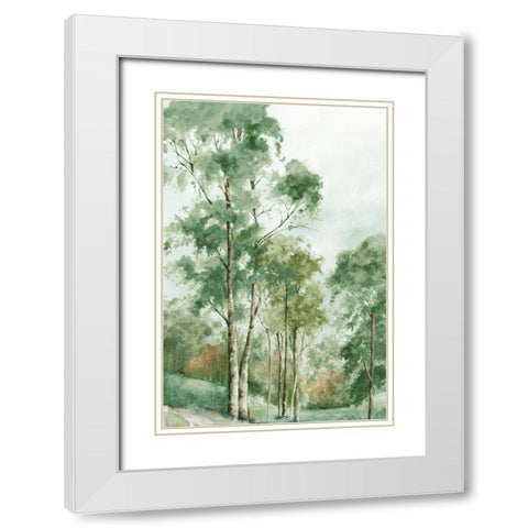 Green Woodlands  White Modern Wood Framed Art Print with Double Matting by Mavis, Luna