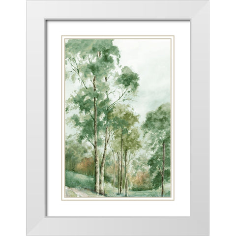 Green Woodlands  White Modern Wood Framed Art Print with Double Matting by Mavis, Luna