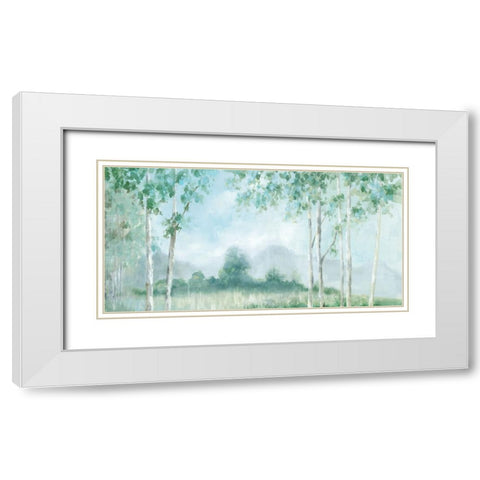Silver Birch Lake White Modern Wood Framed Art Print with Double Matting by Mavis, Luna