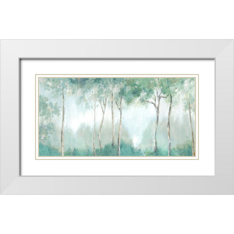 Majestic Redwoods White Modern Wood Framed Art Print with Double Matting by Mavis, Luna