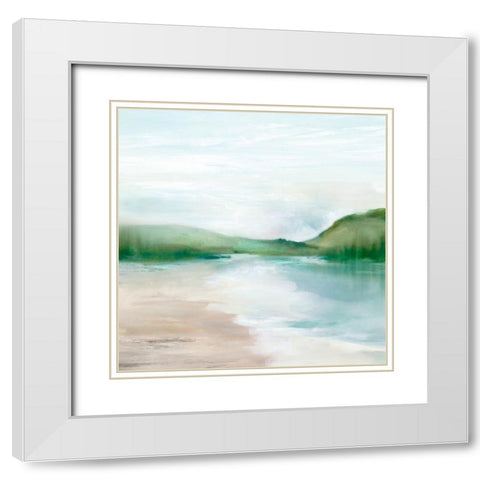Dawn on the Lake White Modern Wood Framed Art Print with Double Matting by Mavis, Luna