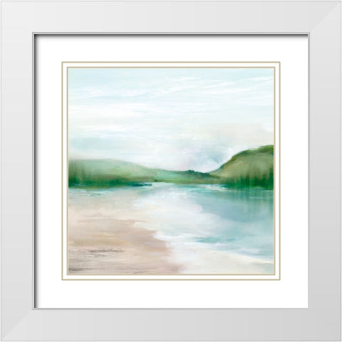 Dawn on the Lake White Modern Wood Framed Art Print with Double Matting by Mavis, Luna