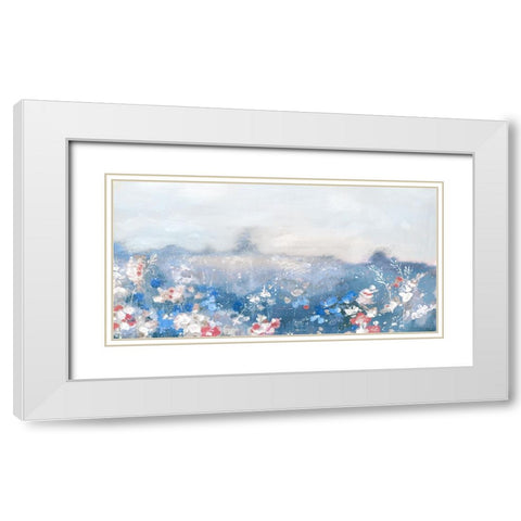 Paradise of Flowers White Modern Wood Framed Art Print with Double Matting by Mavis, Luna