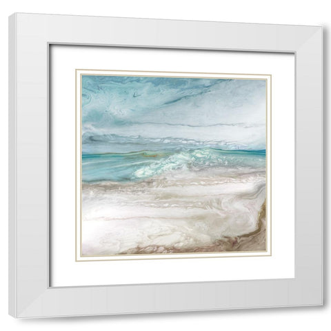 Seaside Symphony White Modern Wood Framed Art Print with Double Matting by Mavis, Luna
