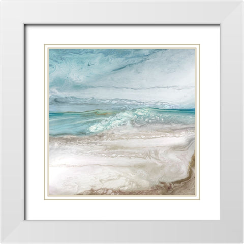 Seaside Symphony White Modern Wood Framed Art Print with Double Matting by Mavis, Luna