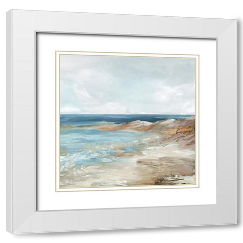 Sunkissed Sand and Sea White Modern Wood Framed Art Print with Double Matting by Mavis, Luna
