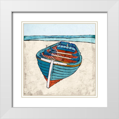 Smooth Sea White Modern Wood Framed Art Print with Double Matting by Cacho, E.L.