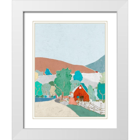 Rural Melody White Modern Wood Framed Art Print with Double Matting by Cacho, E.L.