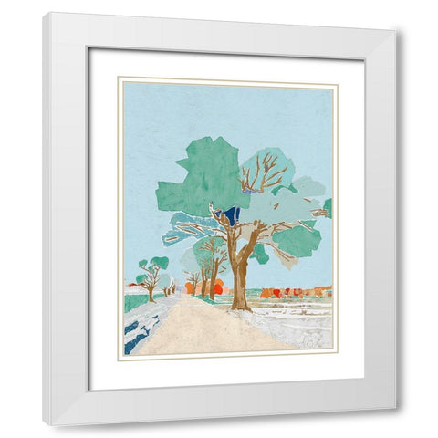 Calm and Pure White Modern Wood Framed Art Print with Double Matting by Cacho, E.L.