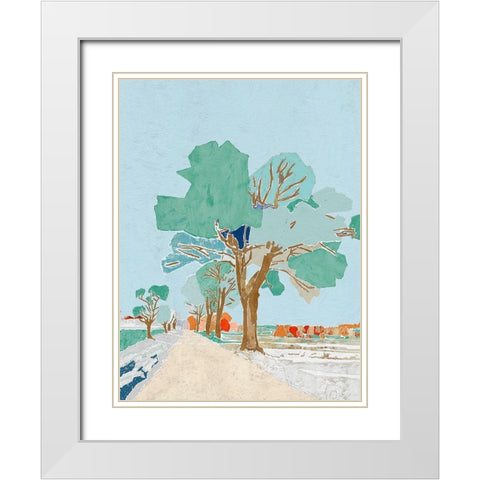 Calm and Pure White Modern Wood Framed Art Print with Double Matting by Cacho, E.L.