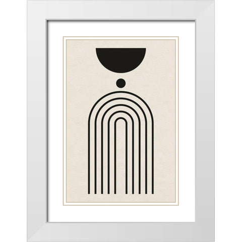Geometric Minimalist I  White Modern Wood Framed Art Print with Double Matting by William, Gary