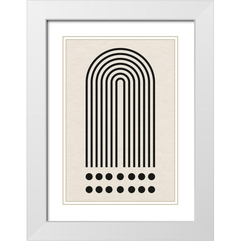 Geometric Minimalist II  White Modern Wood Framed Art Print with Double Matting by William, Gary