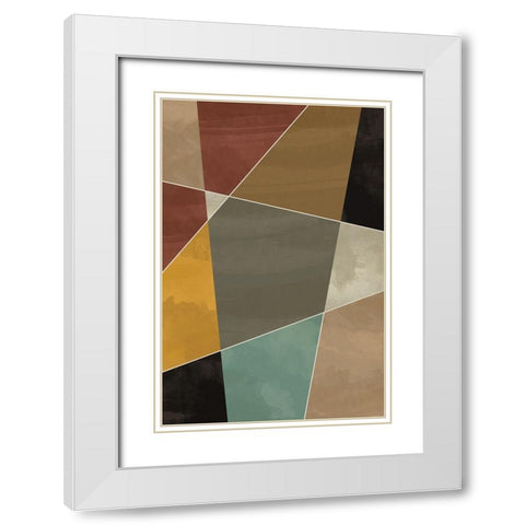 Geometric Jewels I  White Modern Wood Framed Art Print with Double Matting by William, Gary