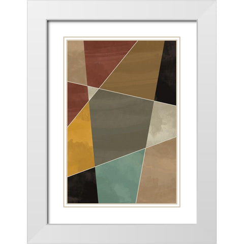 Geometric Jewels I  White Modern Wood Framed Art Print with Double Matting by William, Gary
