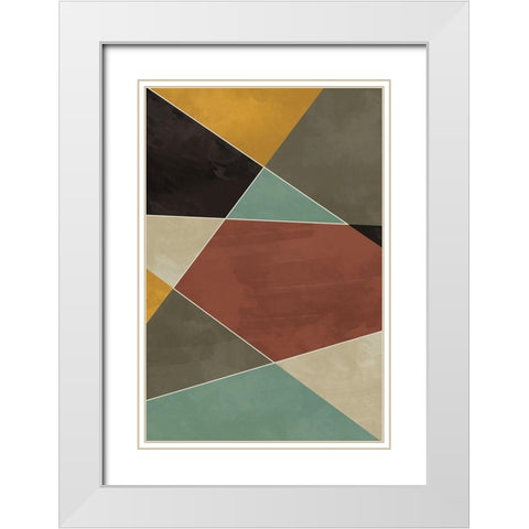Geometric Jewels II  White Modern Wood Framed Art Print with Double Matting by William, Gary