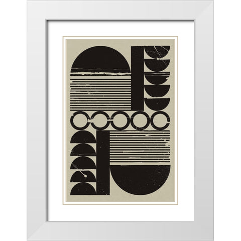 Black Alignment I  White Modern Wood Framed Art Print with Double Matting by William, Gary