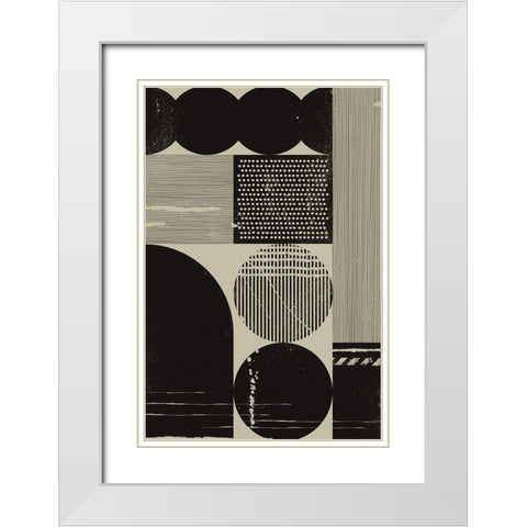Black Alignment II White Modern Wood Framed Art Print with Double Matting by William, Gary
