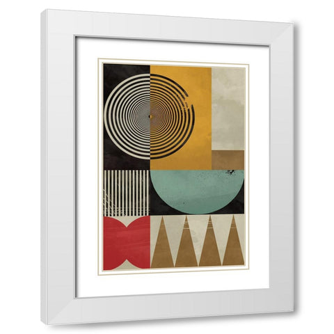 Colourful Heart I  White Modern Wood Framed Art Print with Double Matting by William, Gary