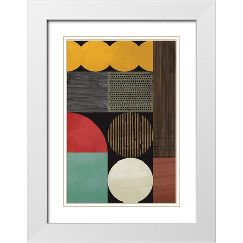 Colourful Heart II  White Modern Wood Framed Art Print with Double Matting by William, Gary