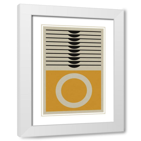 Yellow Ring White Modern Wood Framed Art Print with Double Matting by Williams, Gary