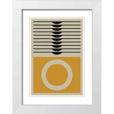 Yellow Ring White Modern Wood Framed Art Print with Double Matting by Williams, Gary