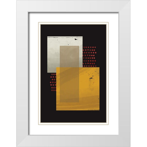 Abstract Geo I  White Modern Wood Framed Art Print with Double Matting by William, Gary