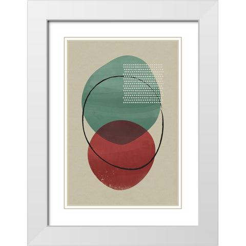 Geometric Hues I  White Modern Wood Framed Art Print with Double Matting by William, Gary