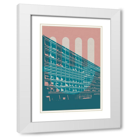 Architecture V White Modern Wood Framed Art Print with Double Matting by William, Gary