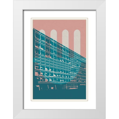 Architecture V White Modern Wood Framed Art Print with Double Matting by William, Gary