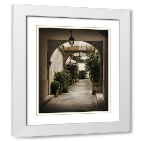 Through the Arches White Modern Wood Framed Art Print with Double Matting by White, Milla