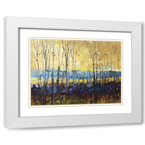 A field through trees White Modern Wood Framed Art Print with Double Matting by Kroeker, Wendy