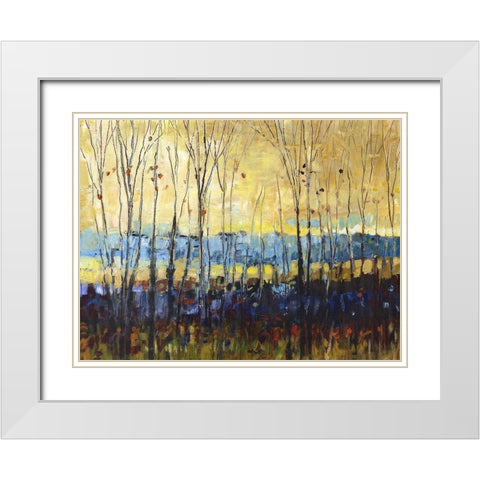 A field through trees White Modern Wood Framed Art Print with Double Matting by Kroeker, Wendy