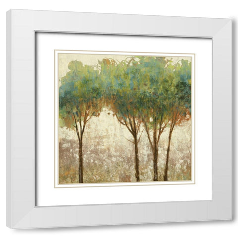 Trees in Spring White Modern Wood Framed Art Print with Double Matting by Kroeker, Wendy