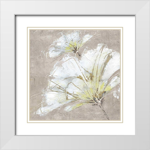 White Flowers III White Modern Wood Framed Art Print with Double Matting by Kroeker, Wendy