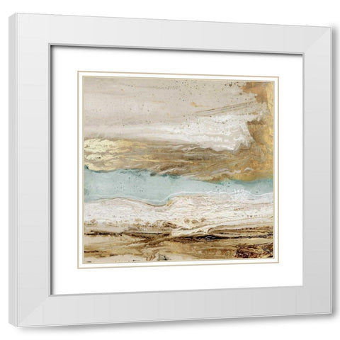 Playa Secreto II White Modern Wood Framed Art Print with Double Matting by Kroeker, Wendy