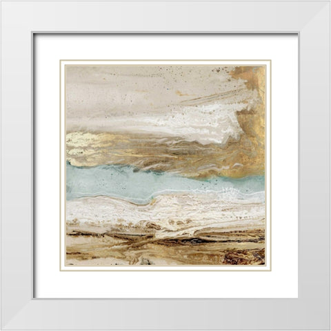 Playa Secreto II White Modern Wood Framed Art Print with Double Matting by Kroeker, Wendy