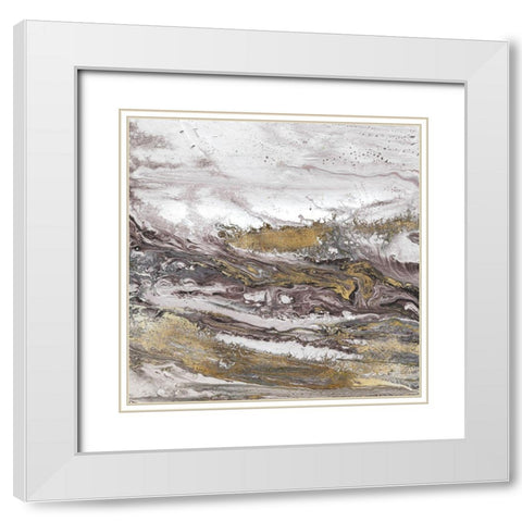 Geode I Lavender Version  White Modern Wood Framed Art Print with Double Matting by Kroeker, Wendy