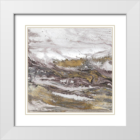 Geode I Lavender Version  White Modern Wood Framed Art Print with Double Matting by Kroeker, Wendy