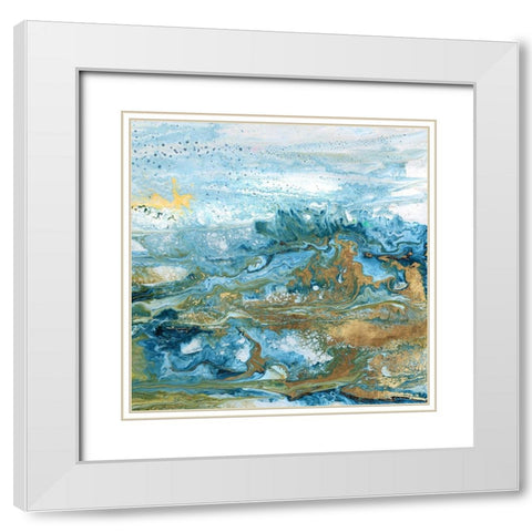 Geode II White Modern Wood Framed Art Print with Double Matting by Kroeker, Wendy