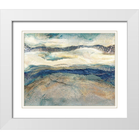 Blue Danube I White Modern Wood Framed Art Print with Double Matting by Kroeker, Wendy