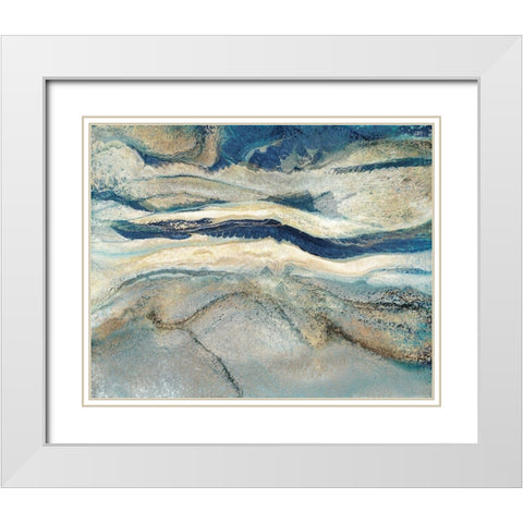 Blue Danube II White Modern Wood Framed Art Print with Double Matting by Kroeker, Wendy