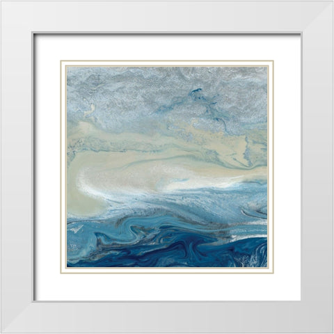 Ocean Blue White Modern Wood Framed Art Print with Double Matting by Kroeker, Wendy