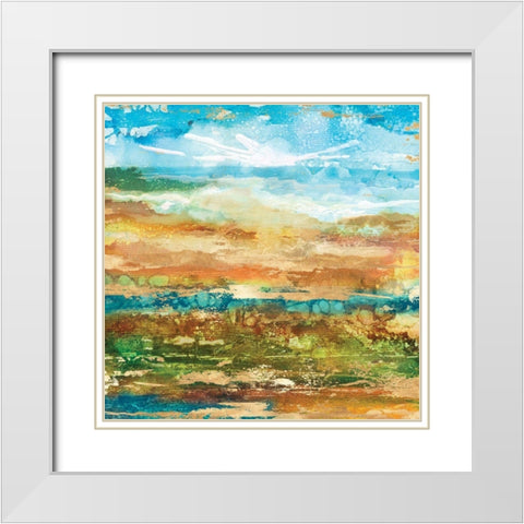 Field Stone I White Modern Wood Framed Art Print with Double Matting by Kroeker, Wendy